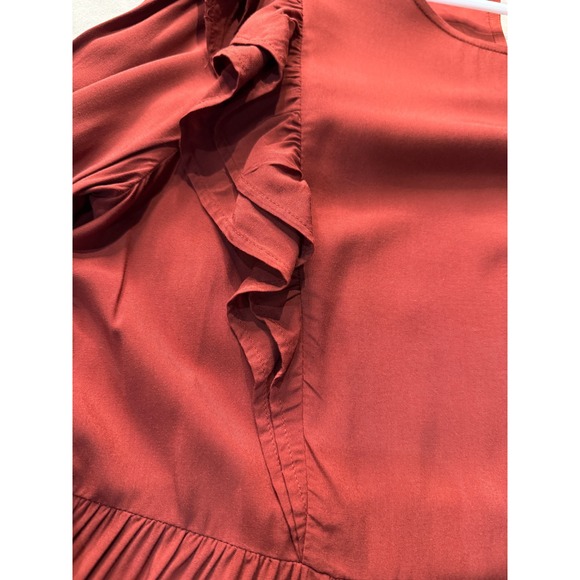 LOFT Ruffle‎ Long Sleeve Blouse Top Peplum Romantic Med Office Business Casual - Picture 10 of 11